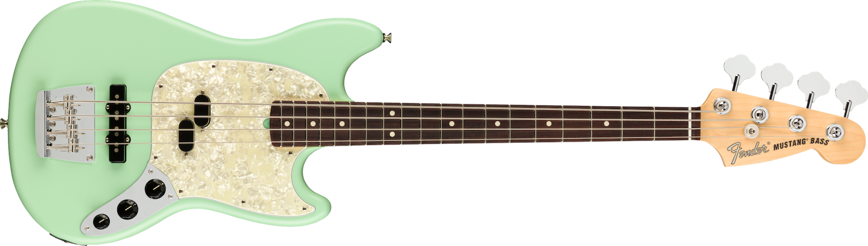 Fender American Performer Mustang Bass, Satin Surf Green