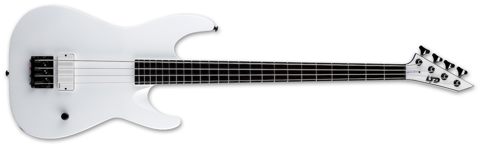 ギター 's effects BOR - White ESP LTD M-4 Arctic Metal Bass Guitar - Snow White Satin