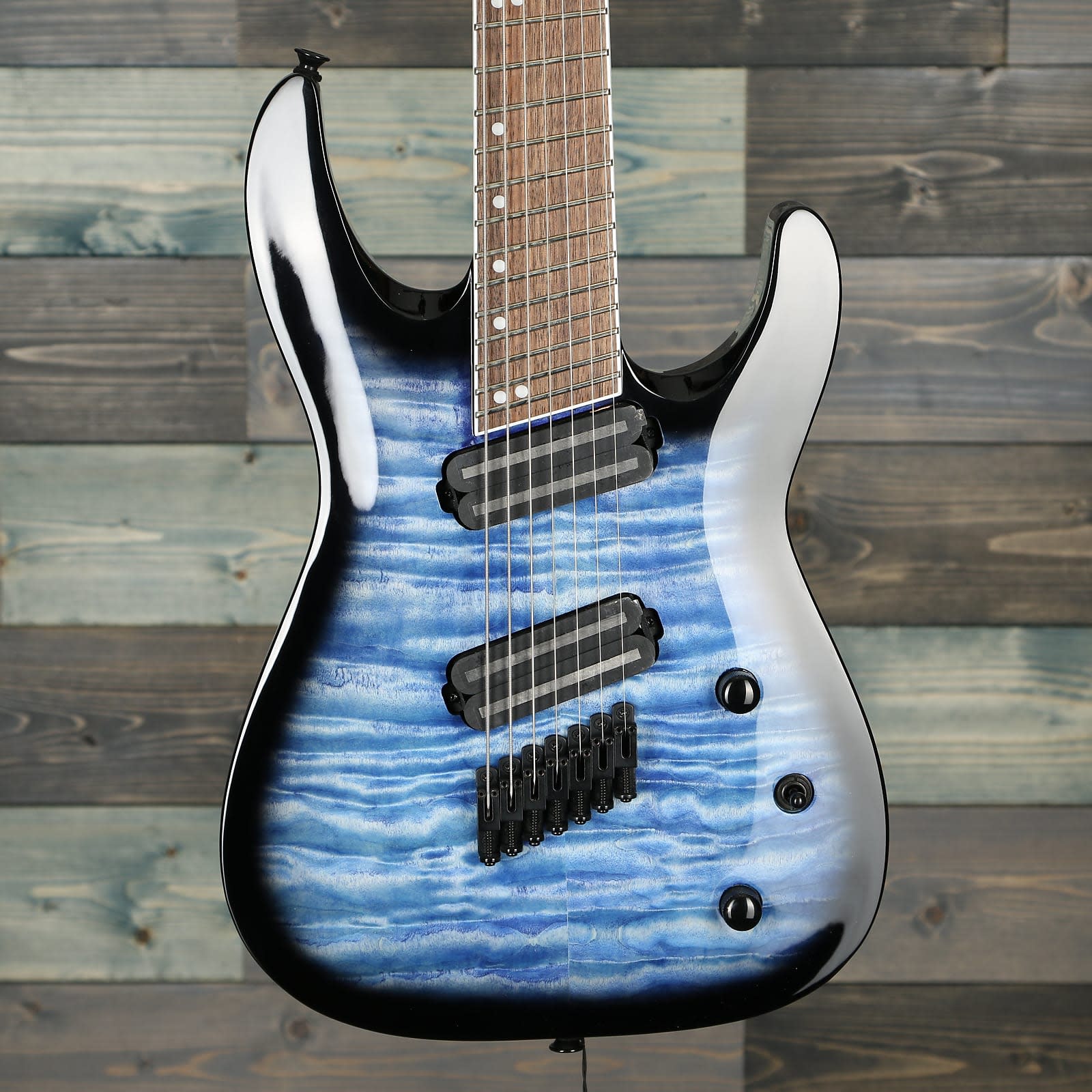 DEMO Jackson X Series Soloist Arch Top SLATX7Q MS Multi-Scale, Transparent Blue Burst