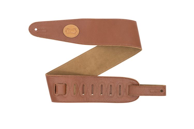 Levy's Stratus Series 3" Tan Leather Guitar Strap with Sand Suede Backing