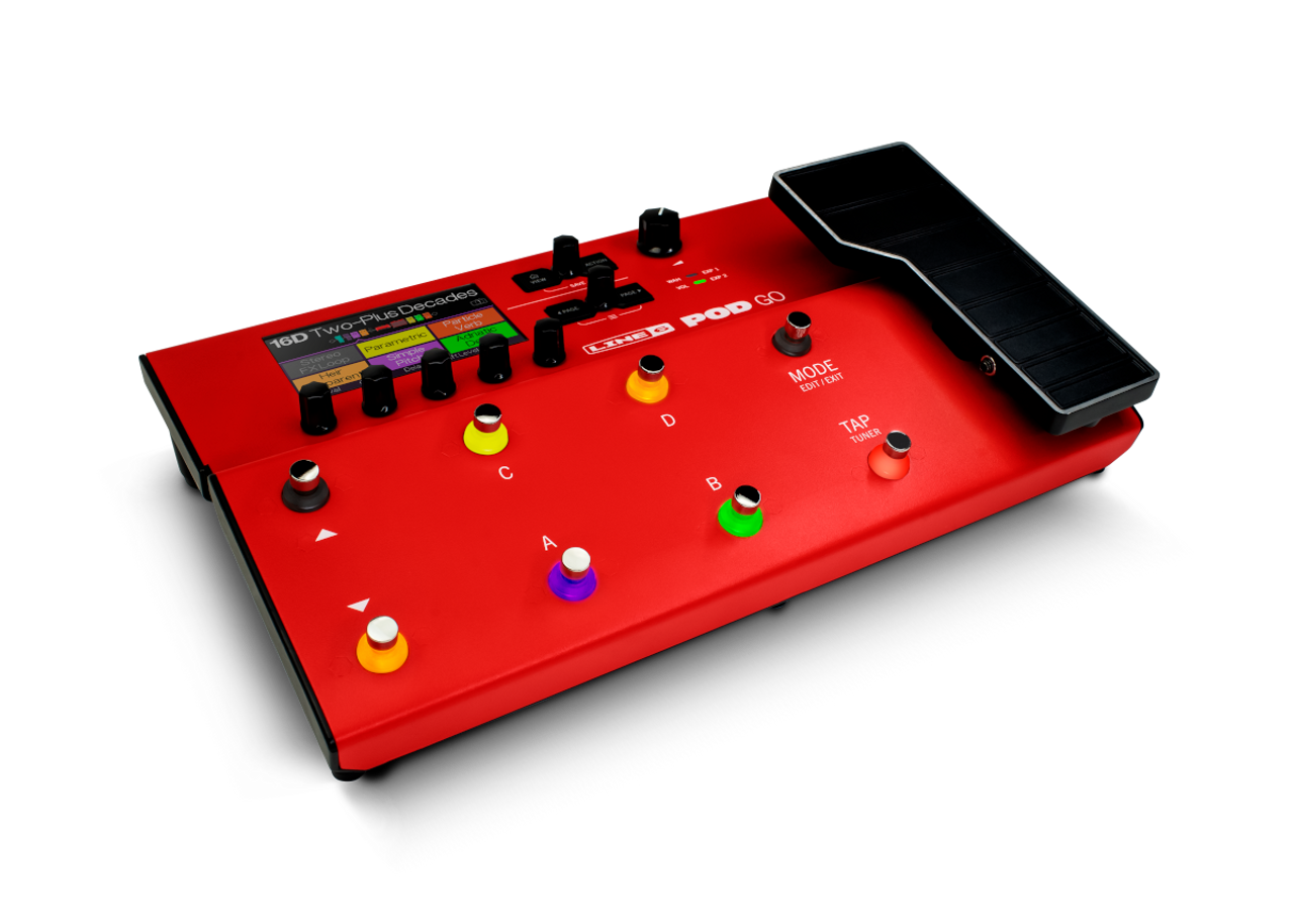 pod guitar effects pedal Line 6 POD Go Limited-Edition Guitar Multi-Effects Processor Red