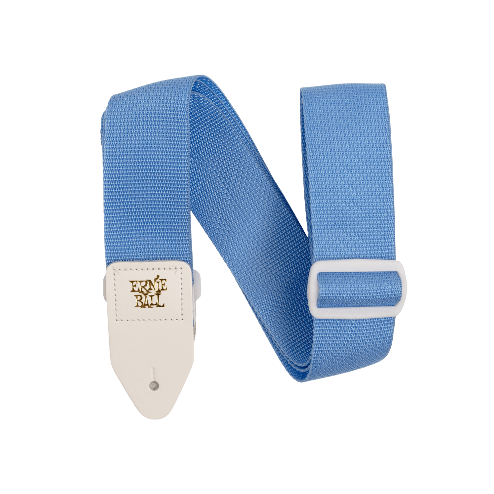 Ernie Ball P05348 Polypro Guitar Strap/Bass Strap - Soft Blue w/White