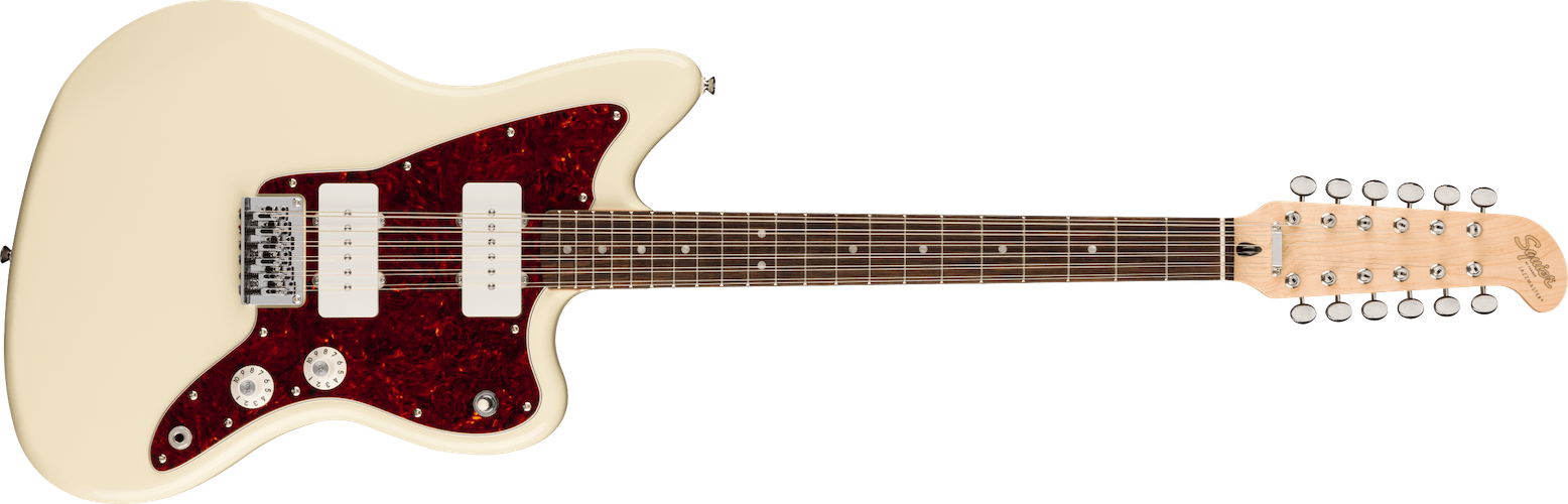 Fender Paranormal Jazzmaster XII, Tortoiseshell Pickguard, Olympic White