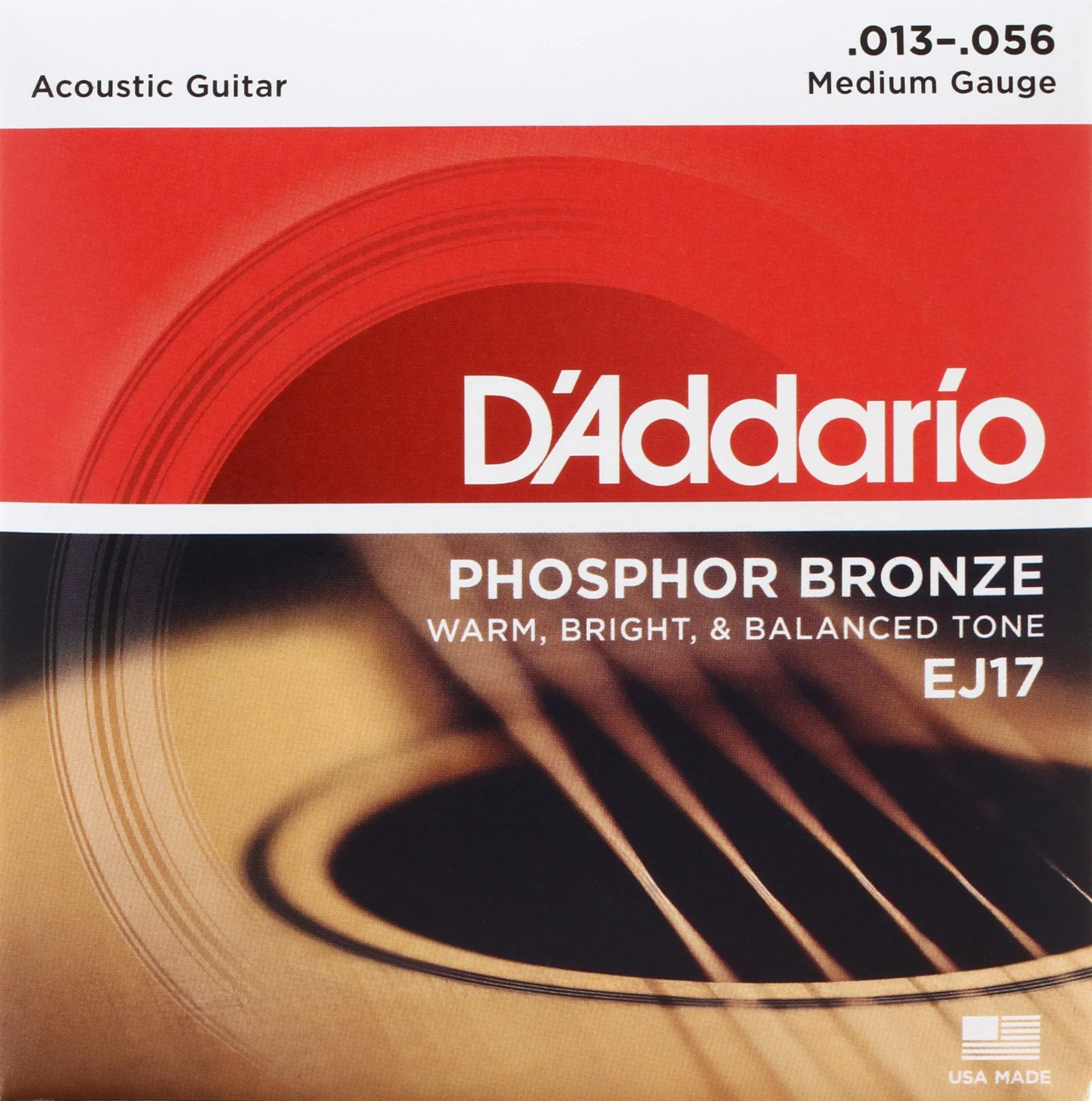 D'addario Phosphor Bronze Medium .013-.056 Acoustic Strings EJ24