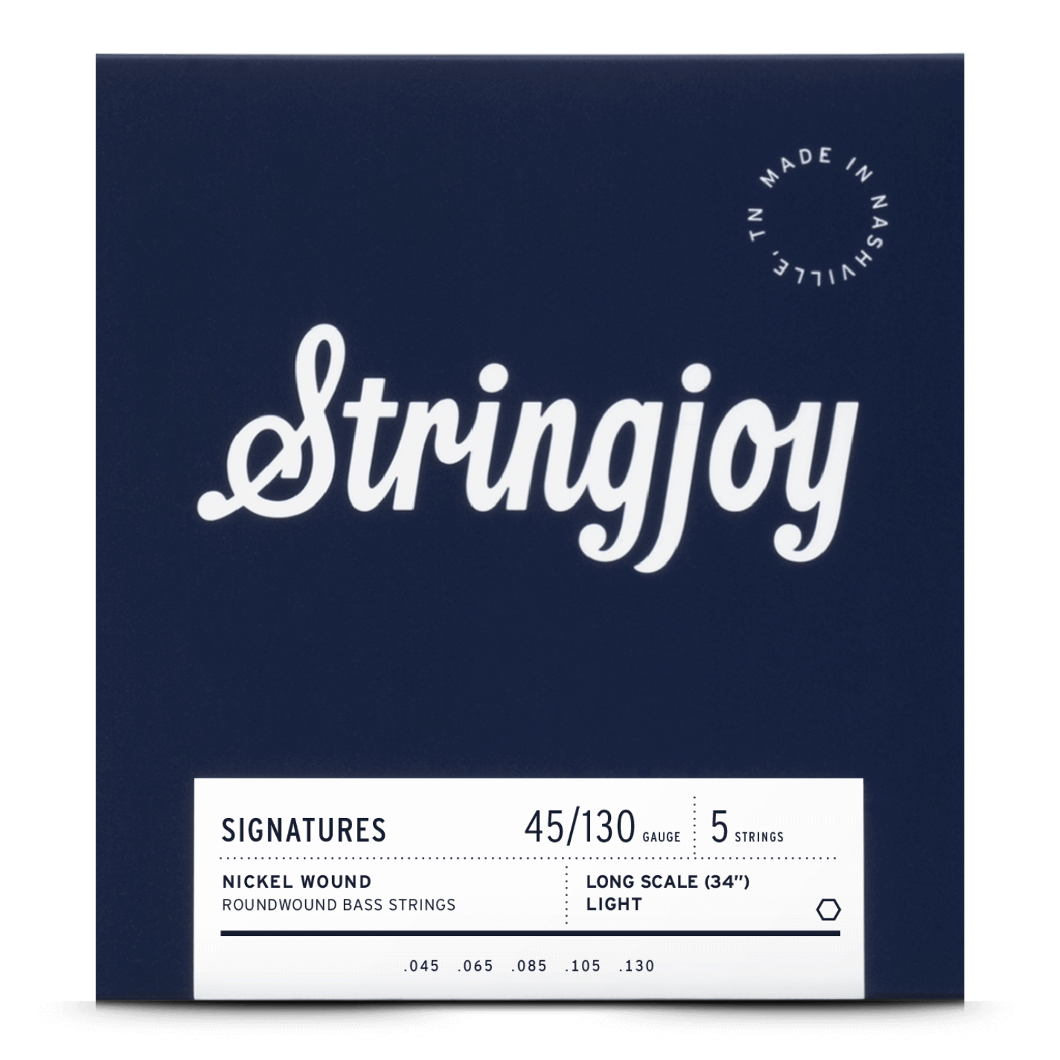 Stringjoy Lt Top/Heavy Bottom Gauge (45-130) 5 String Long Scale Bass Strings