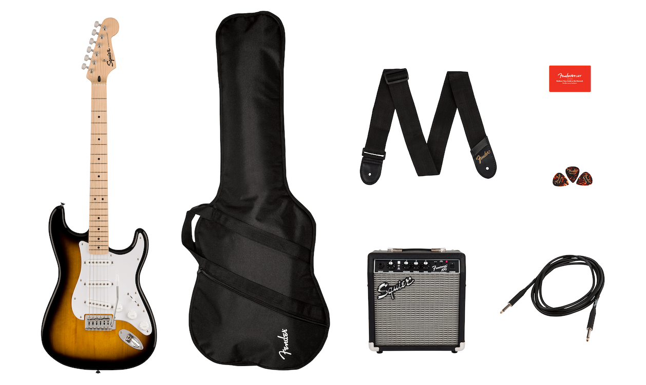 Fender Squier Sonic Stratocaster Pack, 2-Color Sunburst, Gig Bag, 10G - 120V