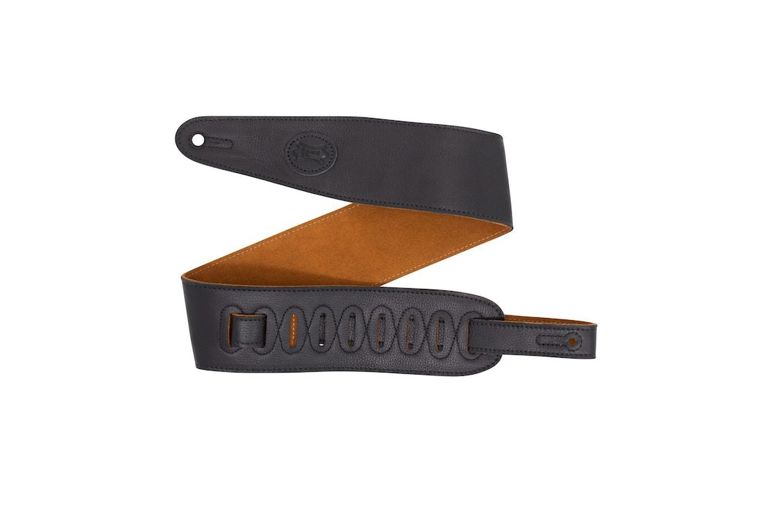 Levy's 3″ Black Garment Leather Strap with Honey Suede Backing