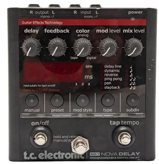tc electronic nd 1 nova delay guitar pedal USED TC Electronic ND-1 Nova Delay Guitar Effects Pedal