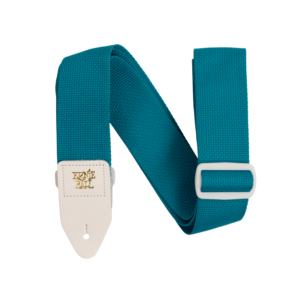 Ernie Ball P05349 Polypro Guitar Strap/Bass Strap - Teal w/White