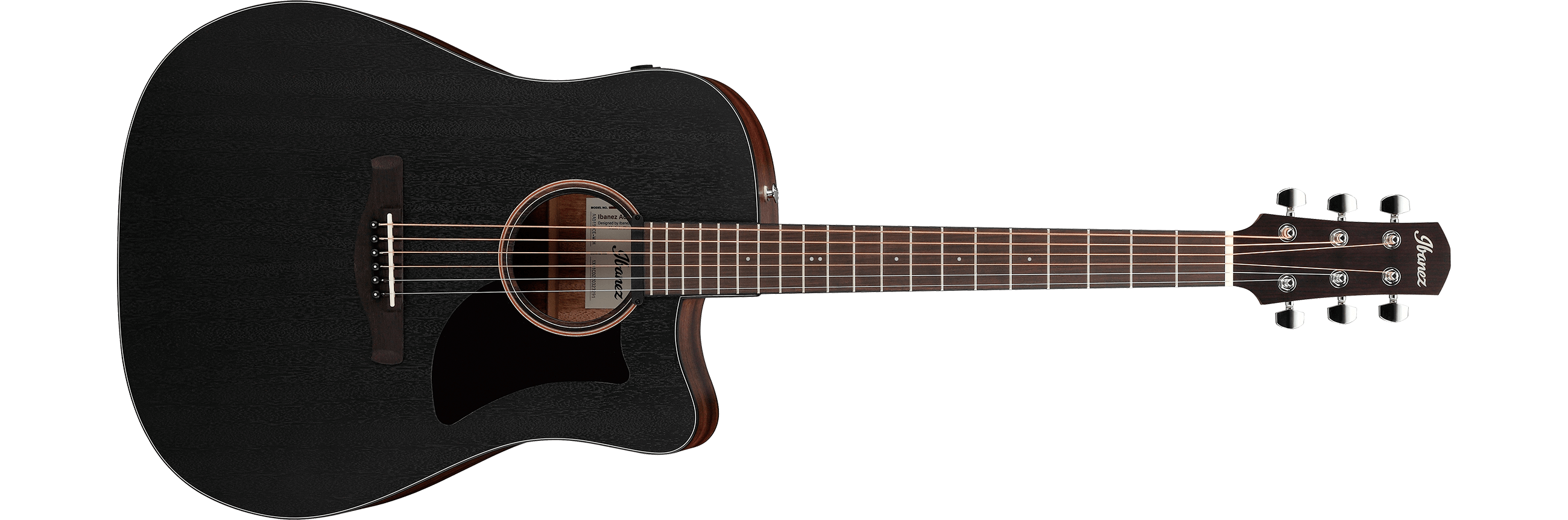 Ibanez AAD190CE Acoustic - Weathered Black Open Pore Top