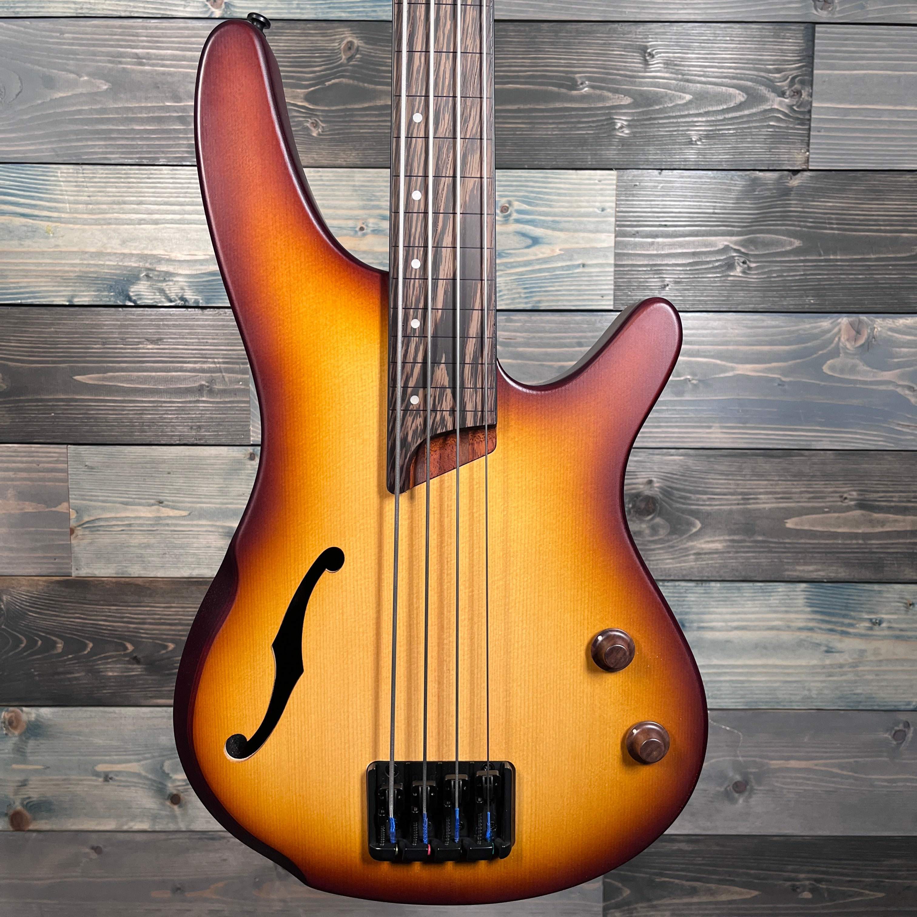 Ibanez SRH500F Semi Hollow Bass Guitar - Natural Browned Burst Flat