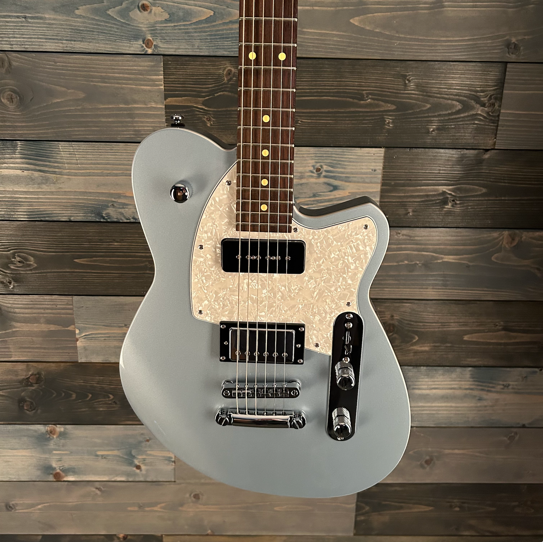 Reverend Double Agent OG Electric Guitar - Metallic Silver Freeze