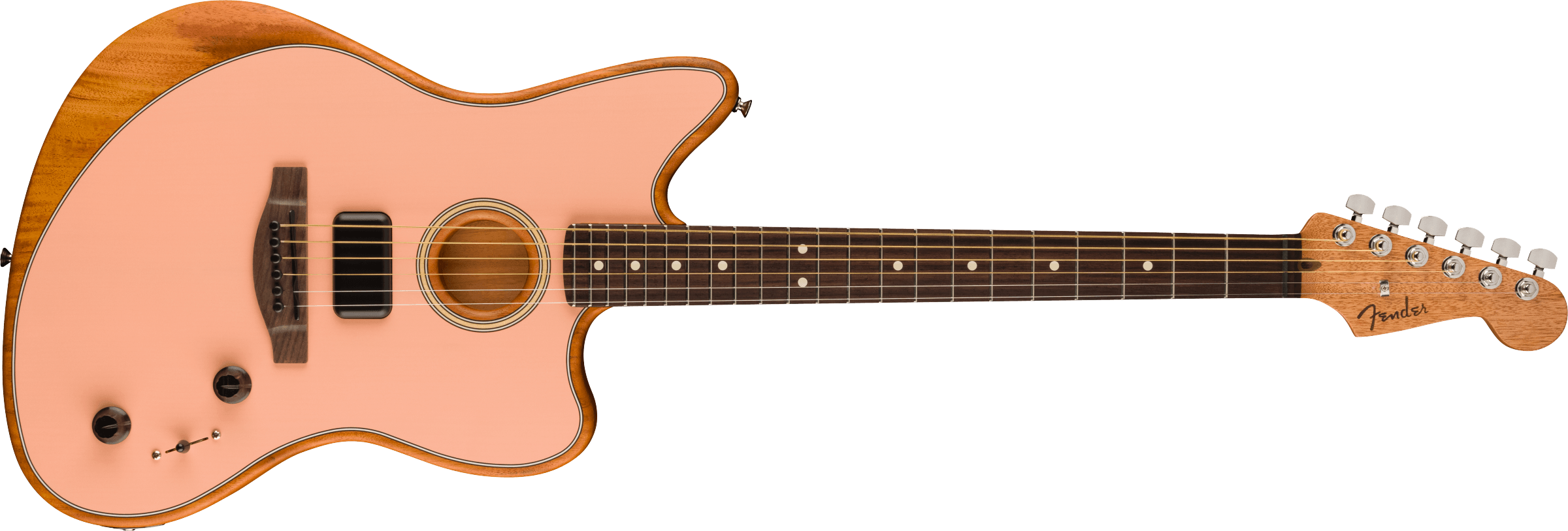 Fender Acoustasonic Player Jazzmaster, Rosewood Fingerboard, Shell Pink