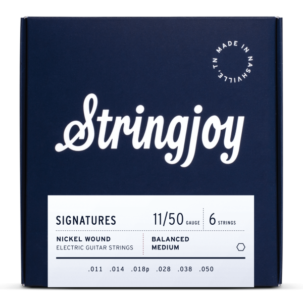 Stringjoy Balanced Medium Gauge (11-50) Nickel Wound Electric Guitar Strings