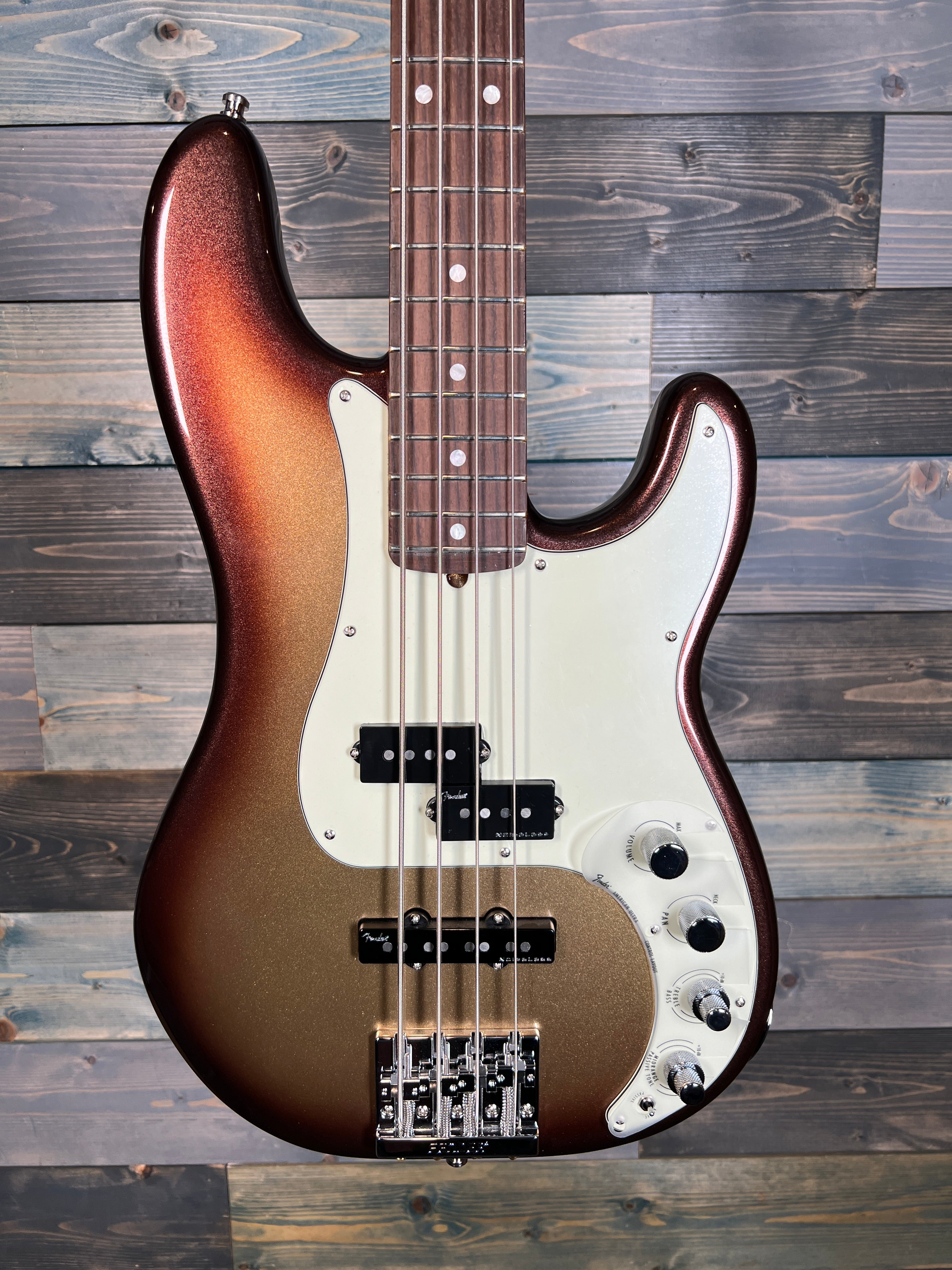 USED Fender American Ultra Precision Bass, Mocha Burst