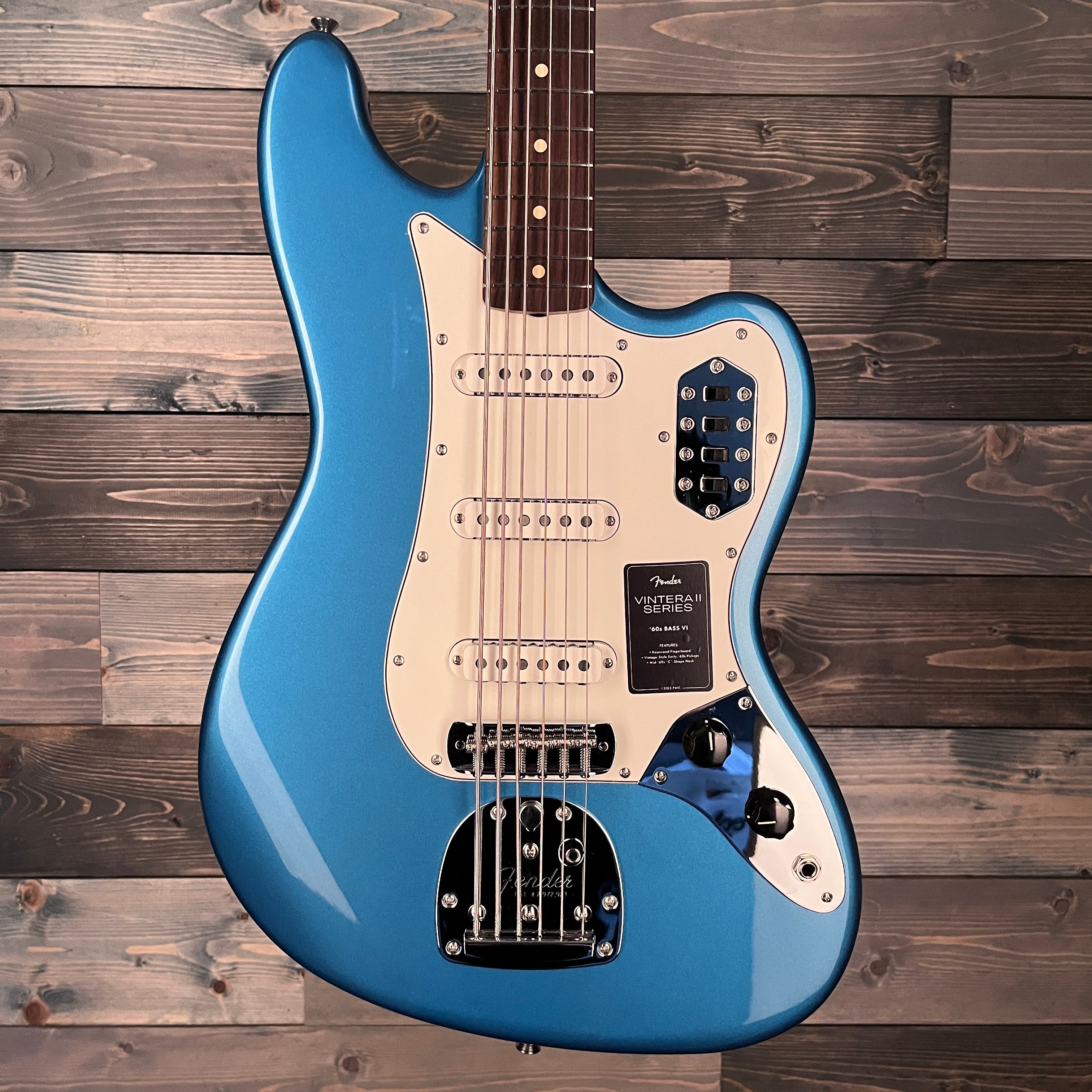 Fender Vintera II '60s Bass VI, Rosewood Fingerboard, Lake Placid Blue