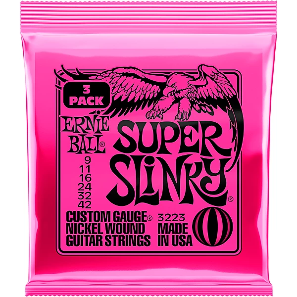 Ernie Ball 3223 Super Slinky Guitar Strings 3-Pack