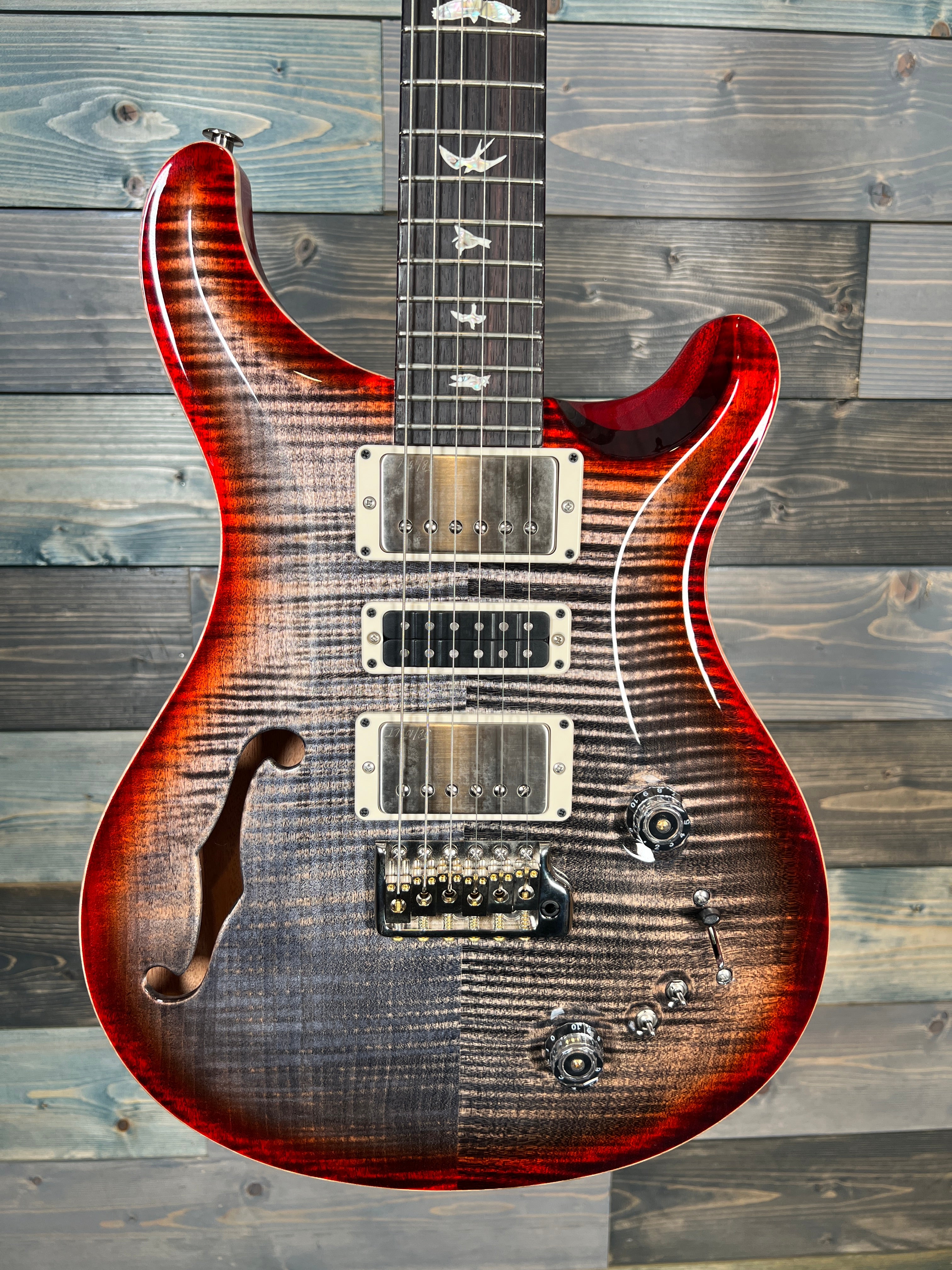 PRS Special Semi-Hollow Flame Maple Electric - Charcoal Cherry Burst
