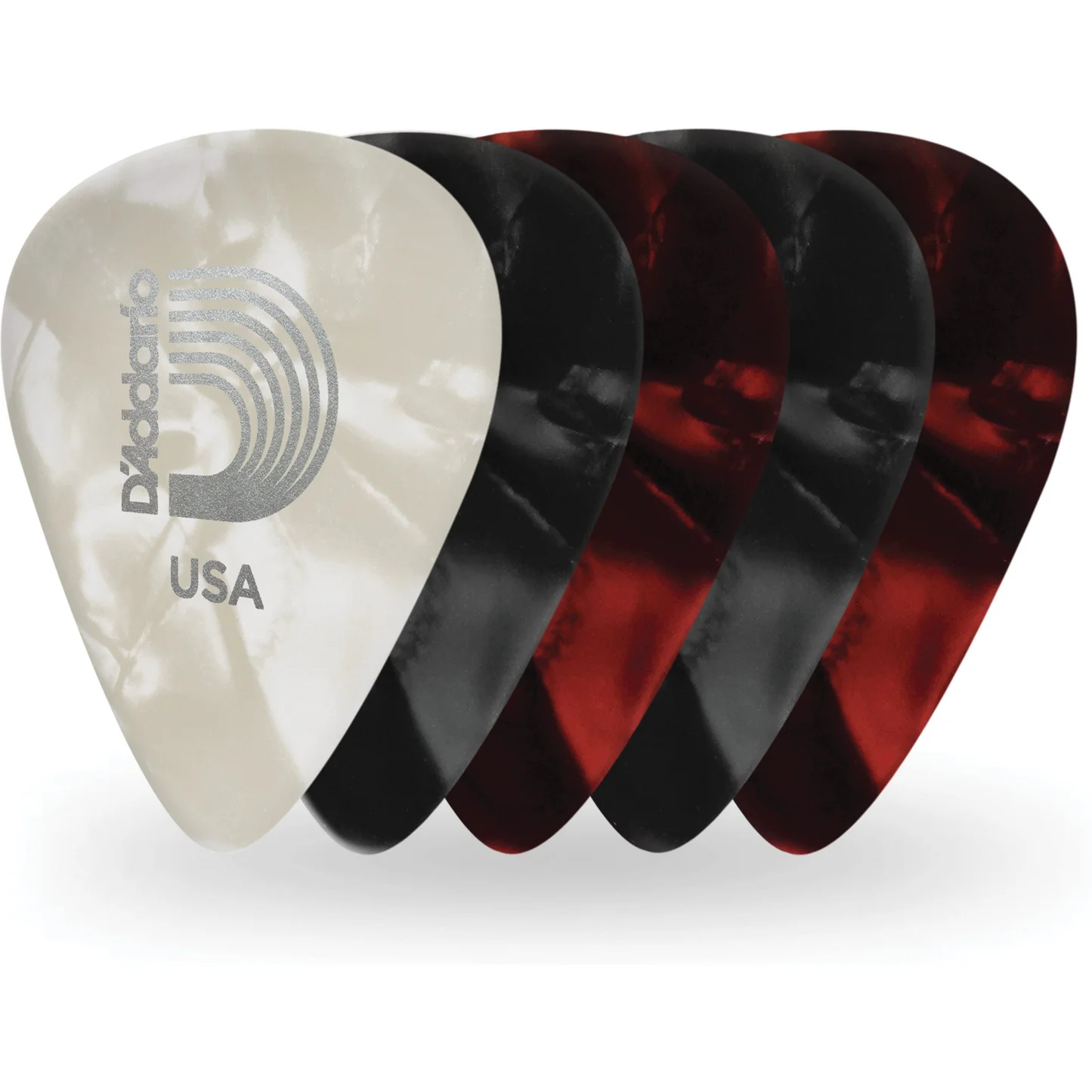 D'Addario Classic Celluiloid Picks Assorted Gauges- 25 Pack