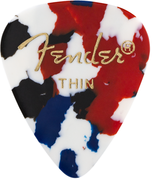 Fender Classic Celluloid Picks, 351 Shape Thin - Confetti, 12 Pack