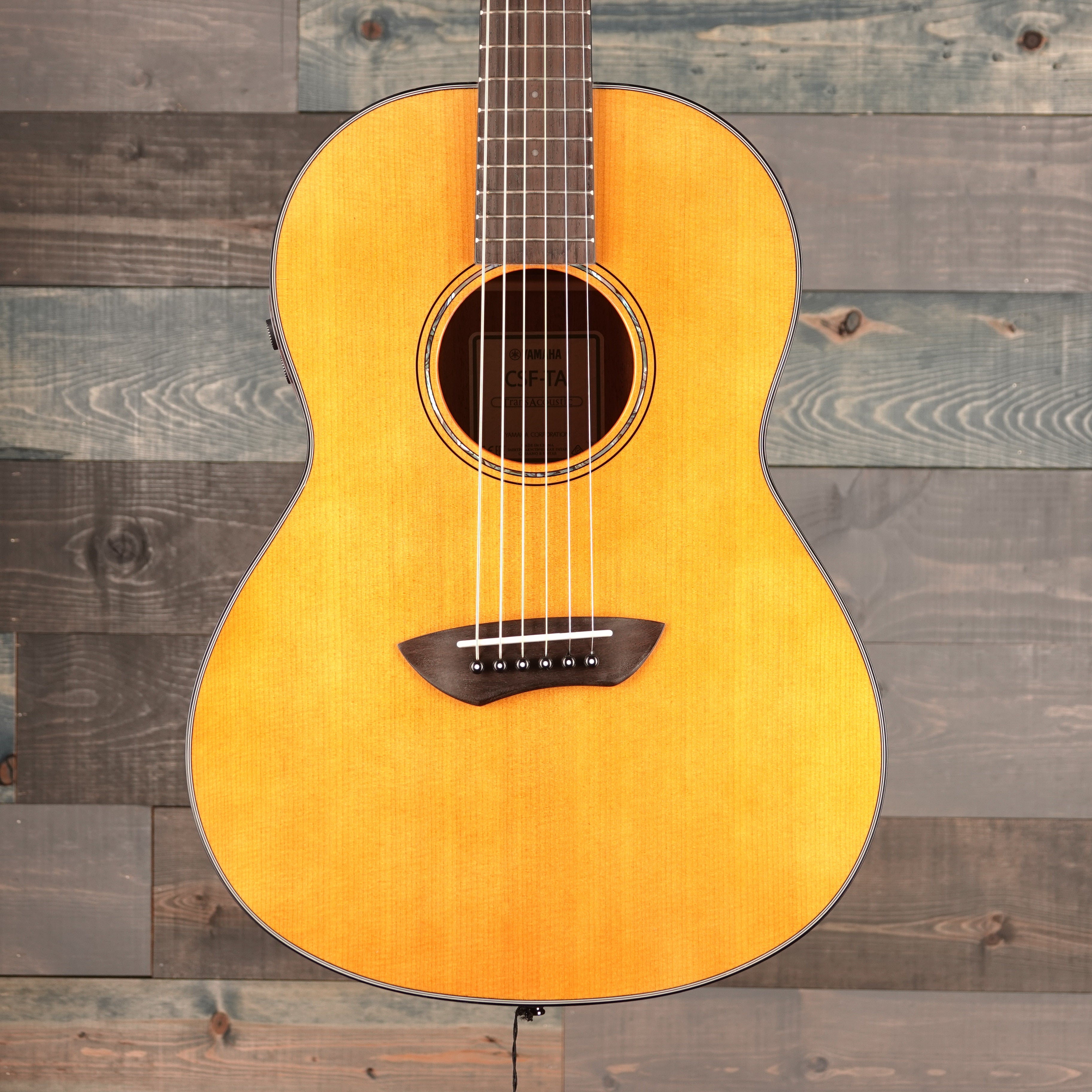 Yamaha CSF Vintage Natural TransAcoustic Parlor Guitar