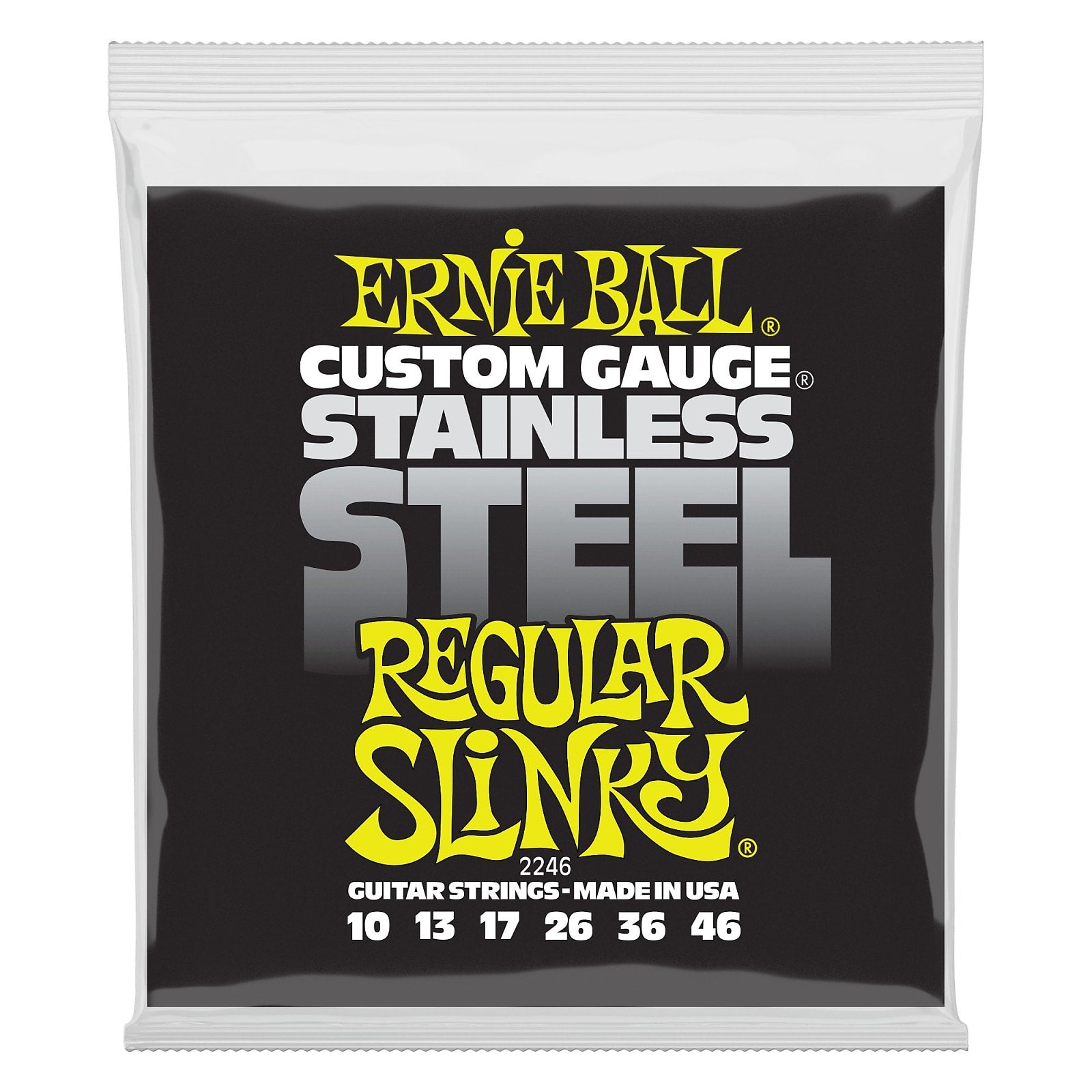 Ernie Ball 2246 Regular Slinky Stainless Steel Electric Guitar Strings 10-46