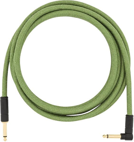 Fender 10' Angled Festival Instrument Cable, Pure Hemp, Green