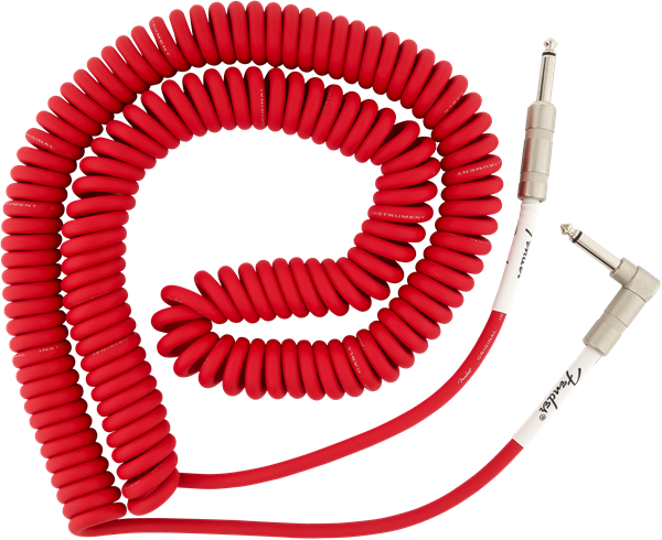 Fender Original Series Coil Cable, Straight-Angle, 30', Fiesta Red