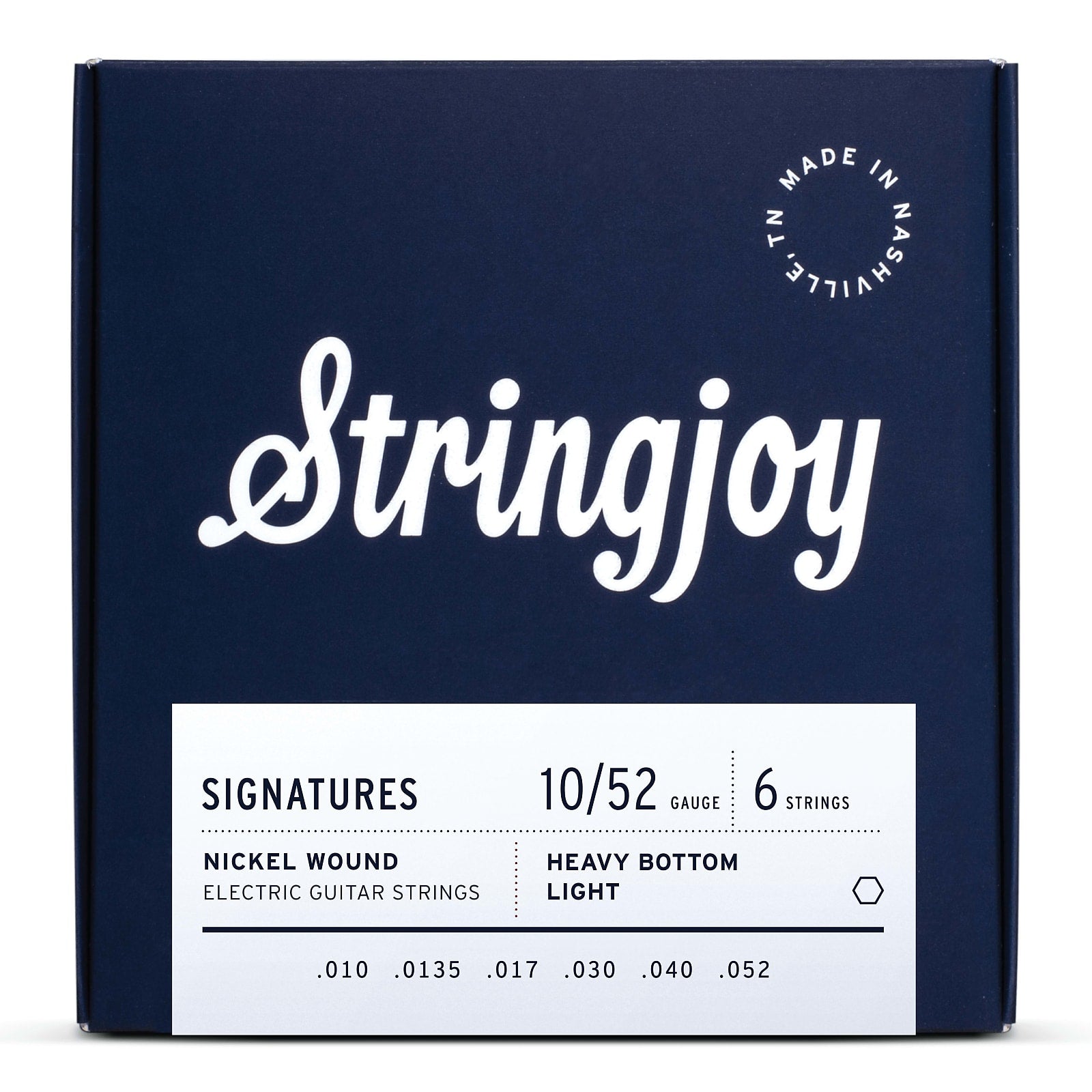 Stringjoy Heavy Bottom Light Gauge (10-52) Nickel Wound Electric Guitar Strings