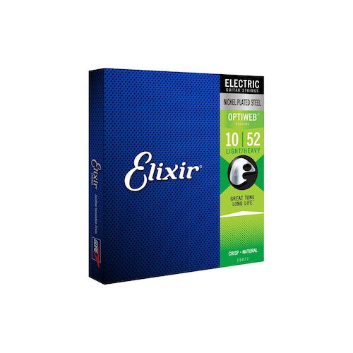 Elixir Strings Electric Nkl Plated Steel w/OPTIWEBCoating,Light/Hvy.010-.052