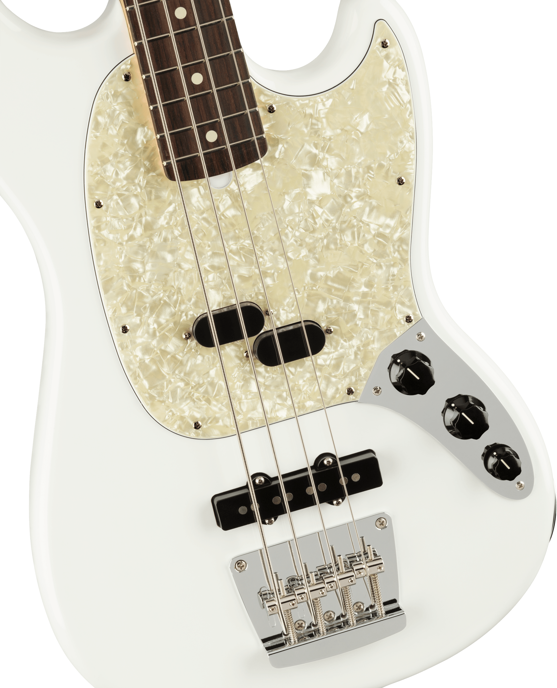 Fender American Performer Mustang Bass, Rosewood Fingerboard, Arctic White