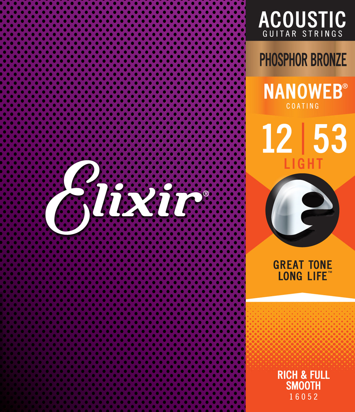 Elixir Strings 16052 Acoustic Phosphor Bronze w/ Nanoweb Coating Custom