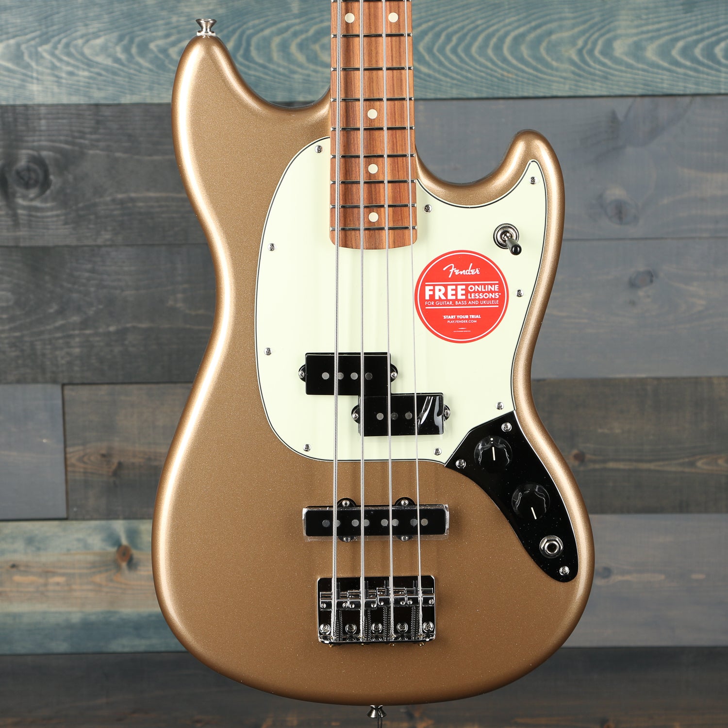 Fender Player Mustang® Bass PJ, Pau Ferro Fingerboard, Firemist Gold