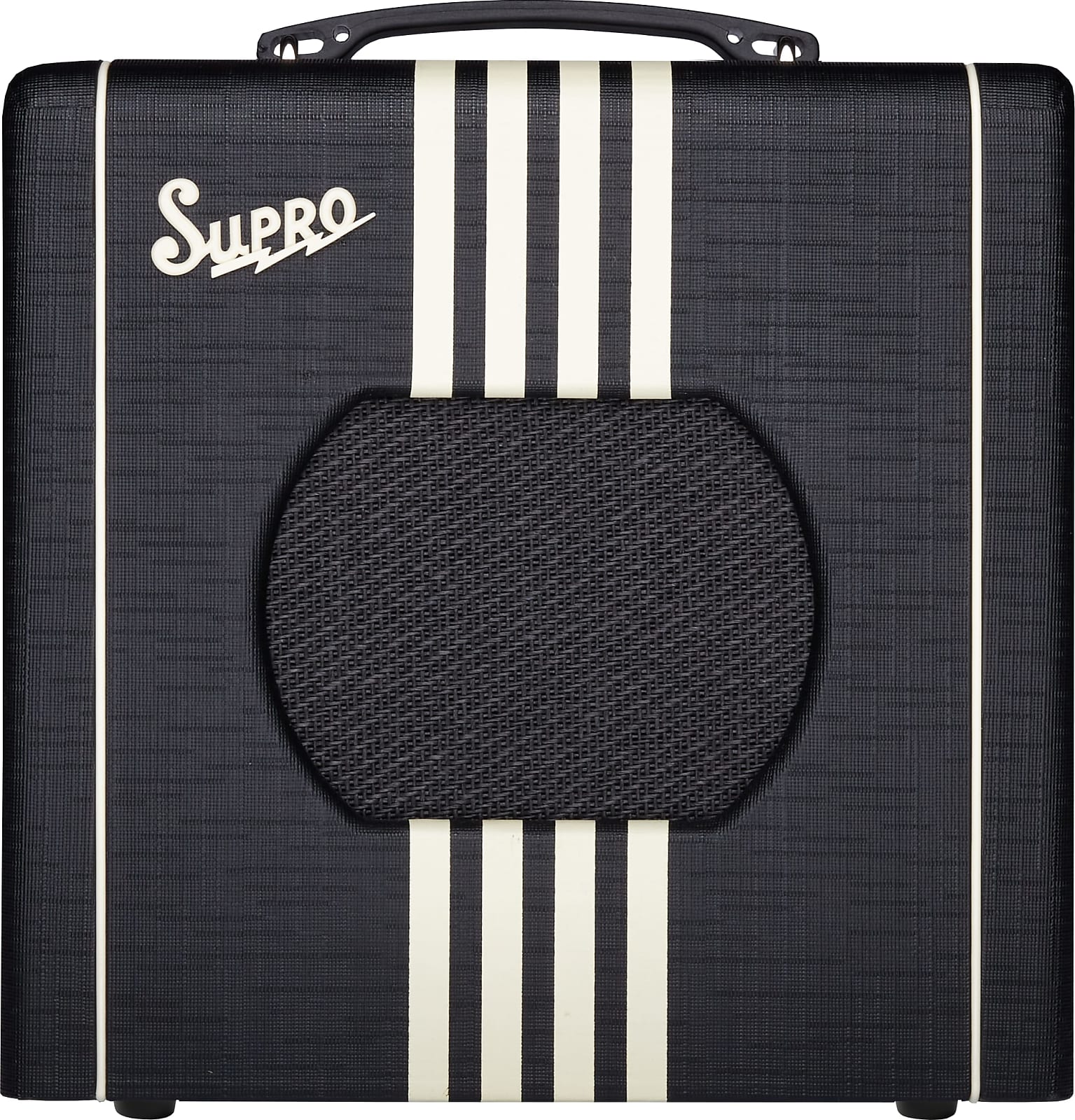 Supro 1818BC Delta King 8 1x8 - Black w/Cream Stripes