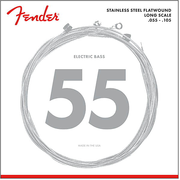 Fender Stainless Bass Strings Stainless Steel Flatwound 9050M .055-.105 (4)