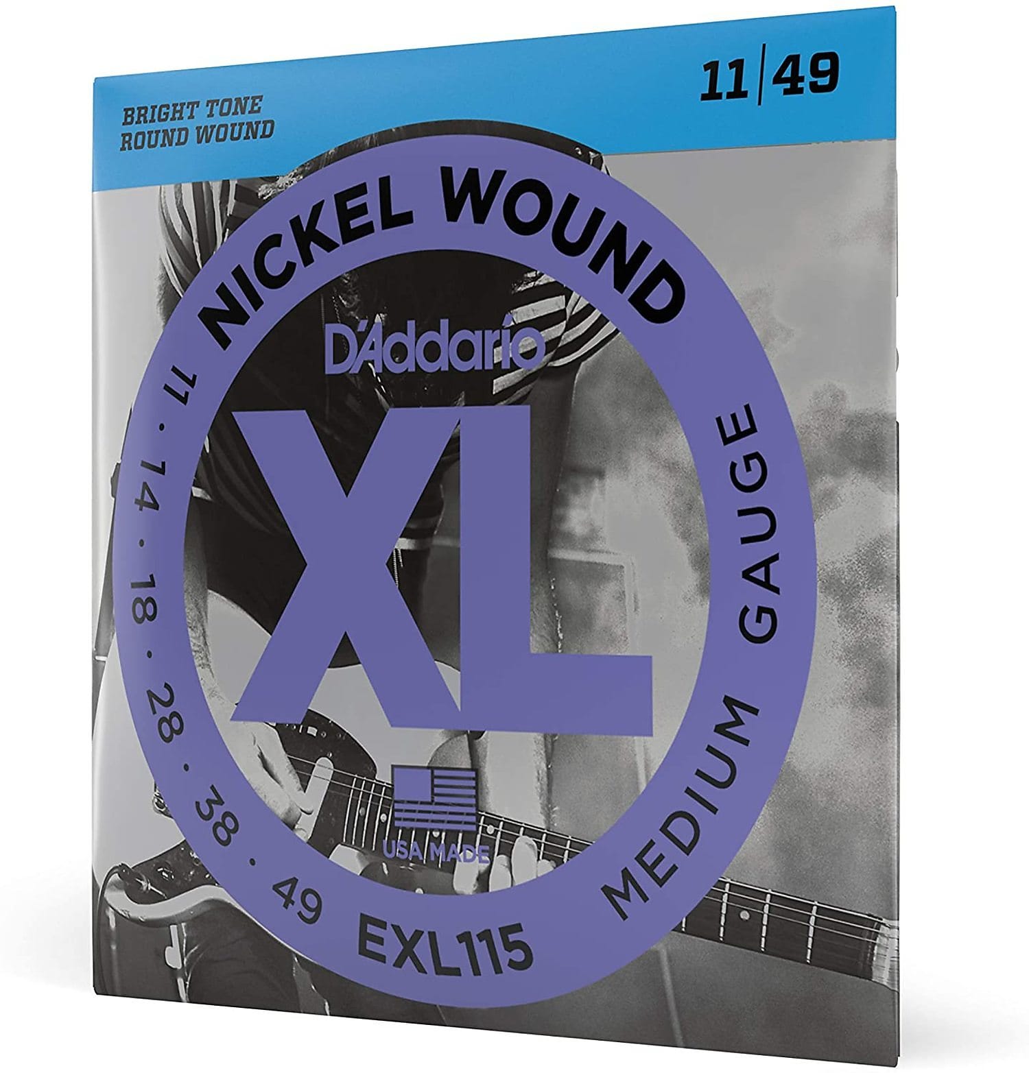 D'Addario EXL115 Nickel Wound Electric Guitar Strings Medium 11-49