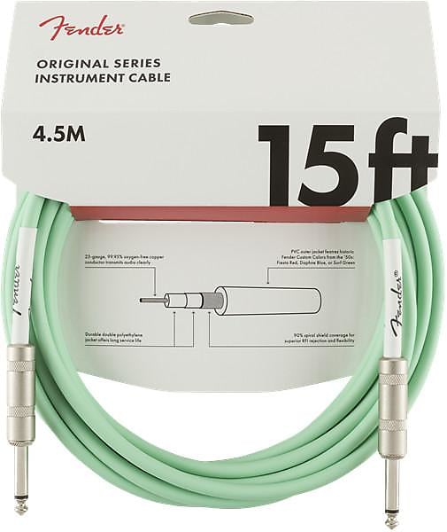 Fender Original Series Instrument Cable, 15', Surf Green