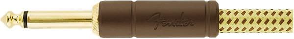 Fender Deluxe Series Instrument Cable, Straight/Angle, 15', Tweed