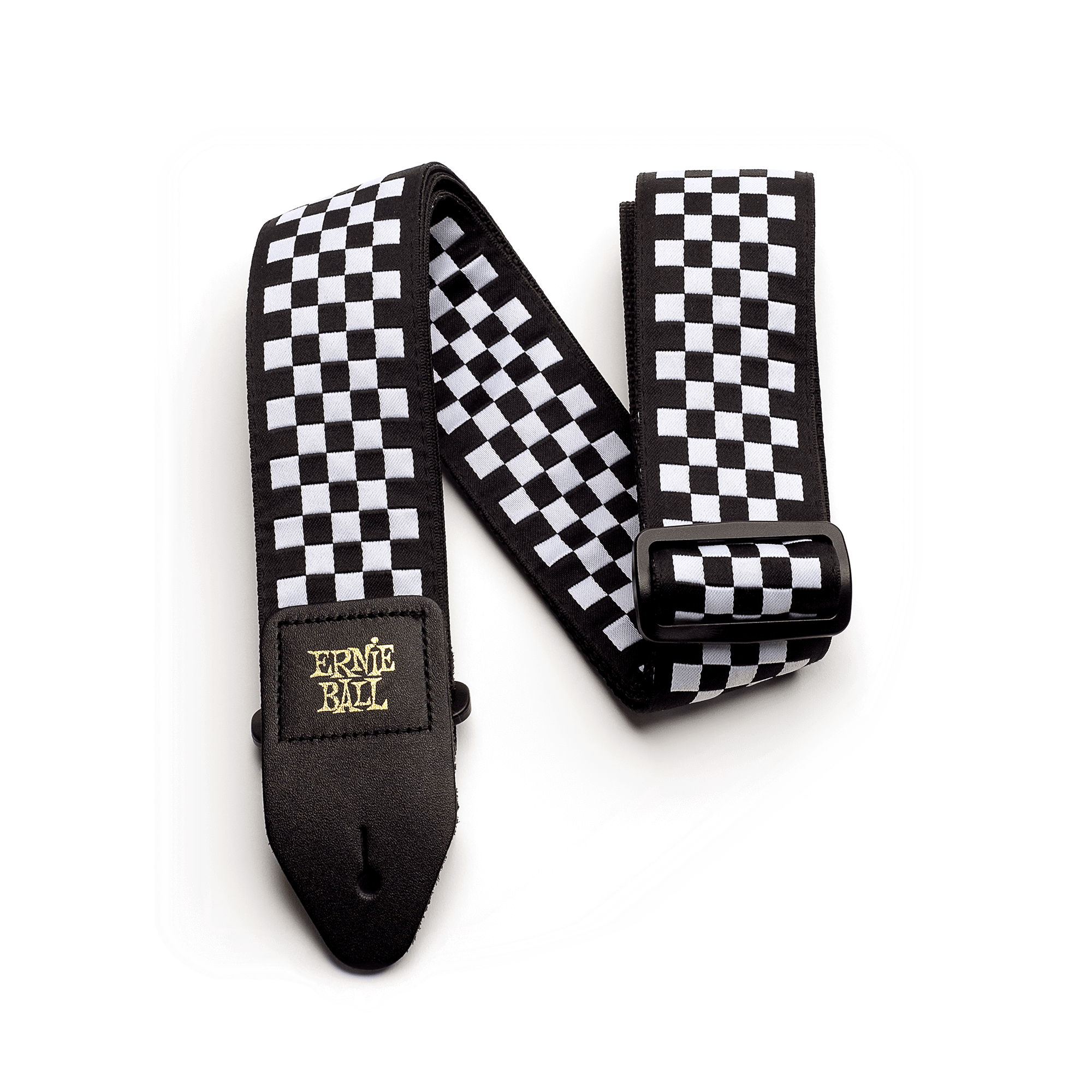 Ernie Ball Black and White Checkered Jacquard Strap