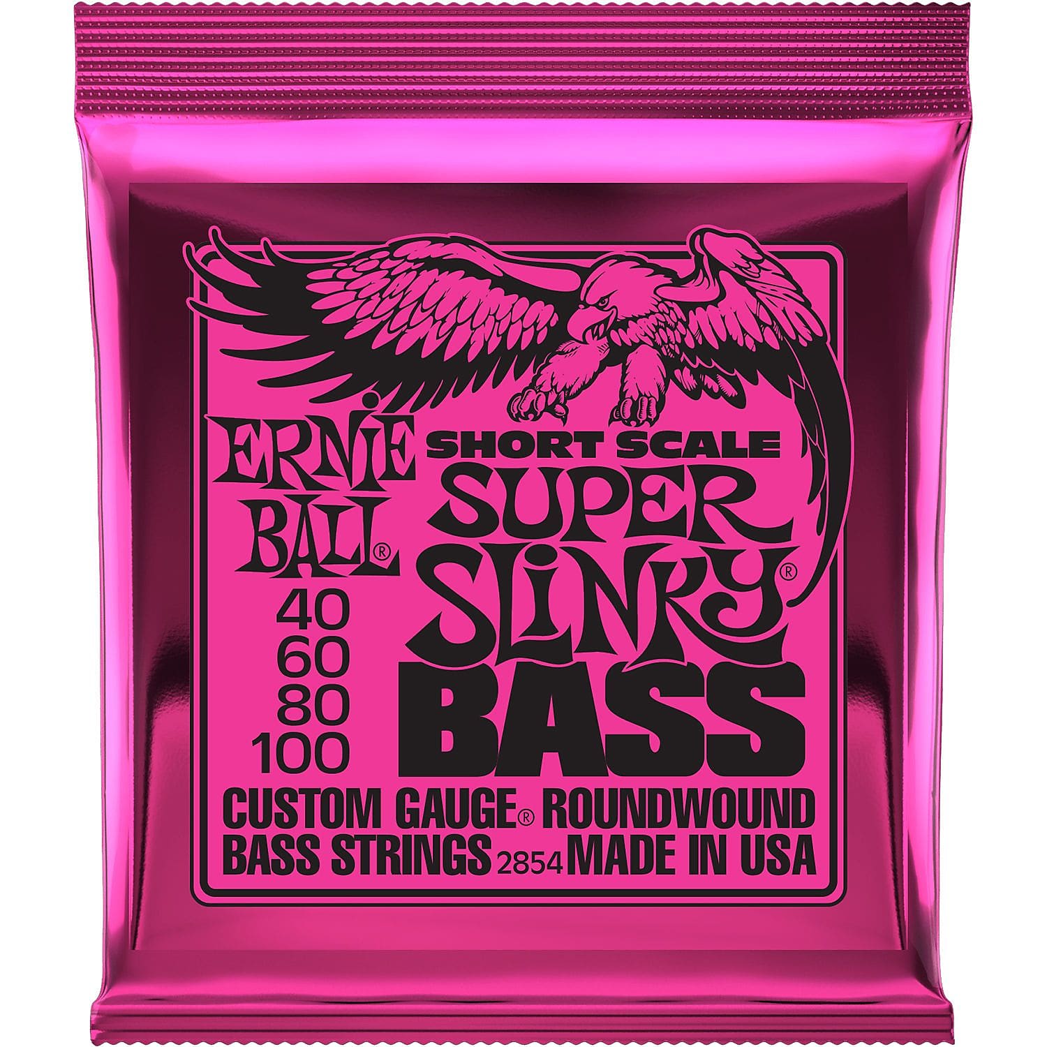 Ernie Ball 2854 Super Slinky Nickel Wound Short Scale Bass Guitar Strings 40-100