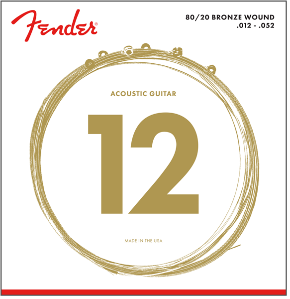 Fender 80/20 Bronze Acoustic Strings Ball End, 70L .012-.052