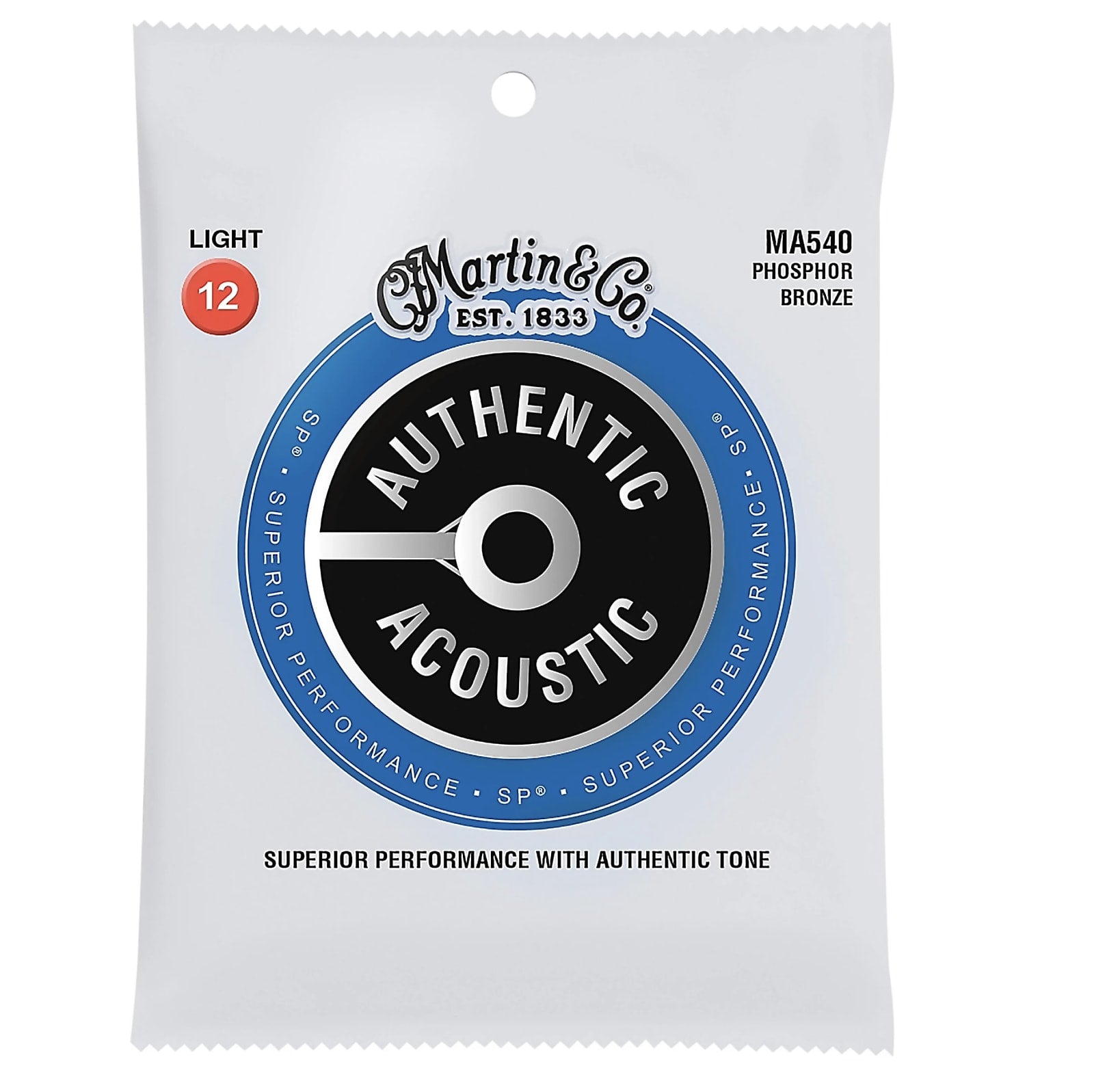 Martin MA540 SP Phosphor Bronze Light Authentic Acoustic Guitar Strings