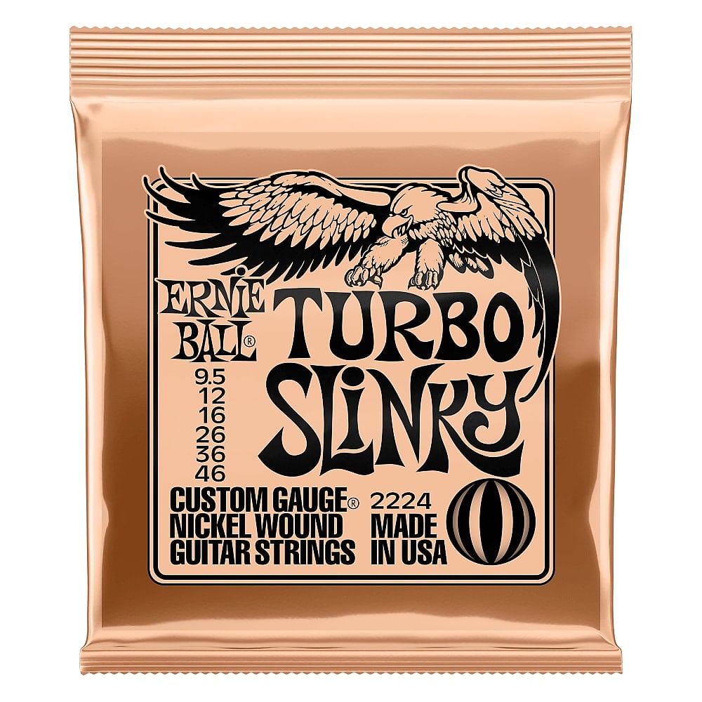 Ernie Ball 2224 Turbo Slinky Nickel Wound Electric Guitar Strings 9.5 - 46 Gauge