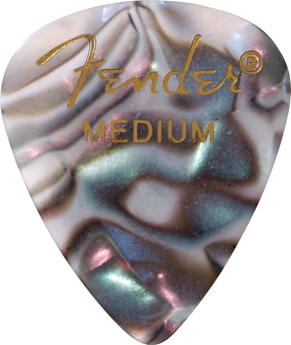 Fender Premium Celluloid 351 Shape Picks Medium Abalone 12 Count