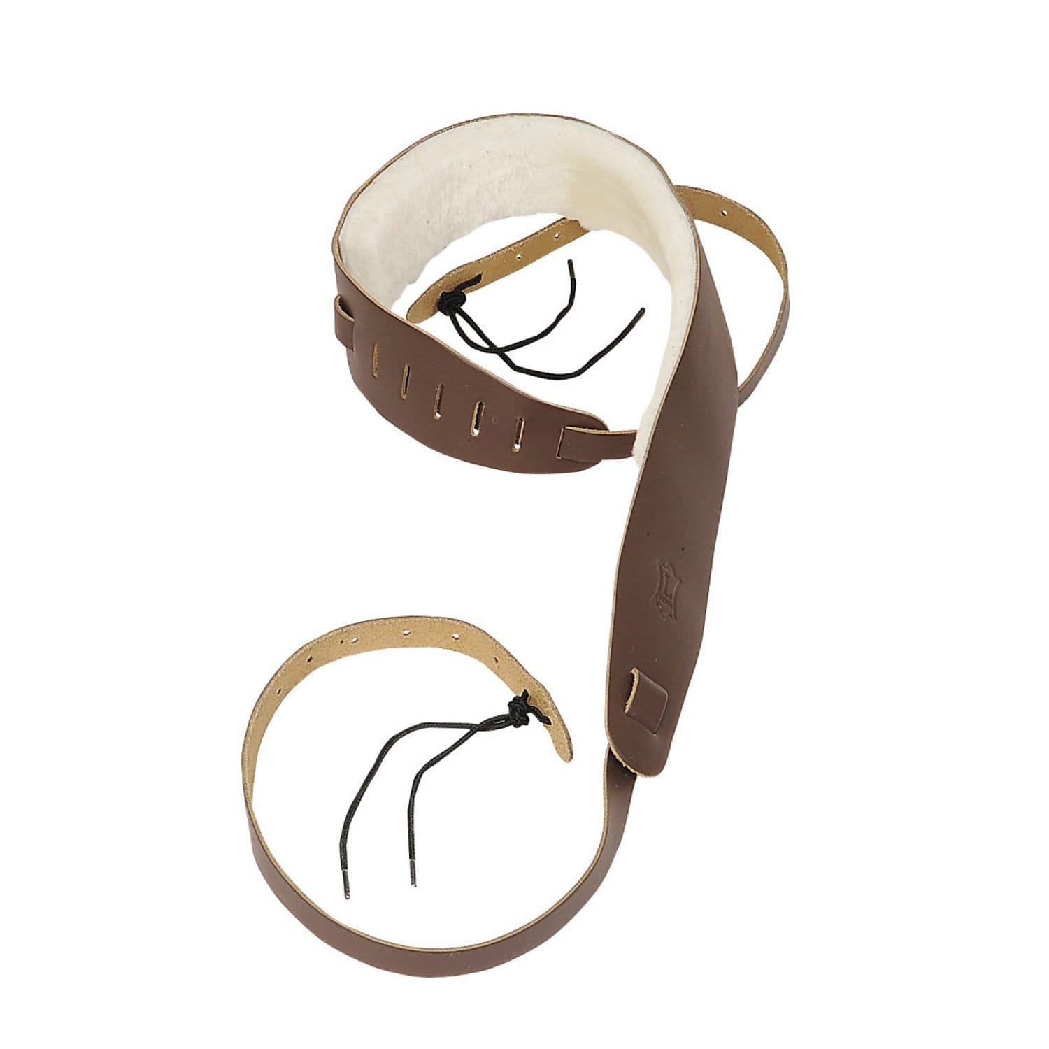 Levy's 2.5in Leather Banjo Strap With Sheepskin Lining - Brown