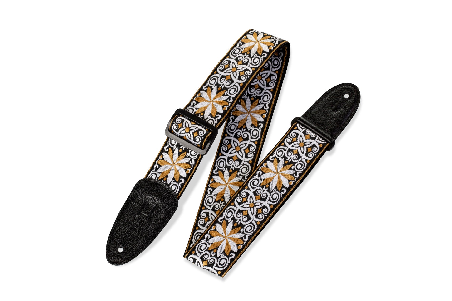 Levy's M8HT-13 2" 60s Hootenanny Jacquard Weave Guitar Strap Brown/White/Black