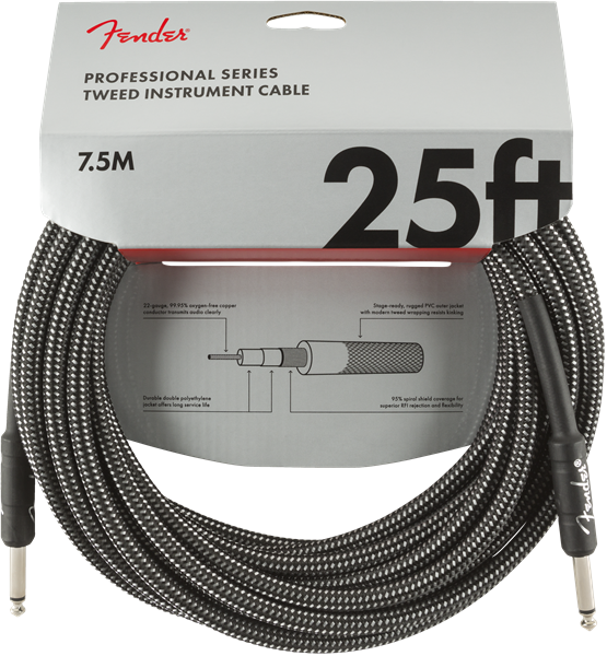 Fender Professional Series Instrument Cable, 25', Gray