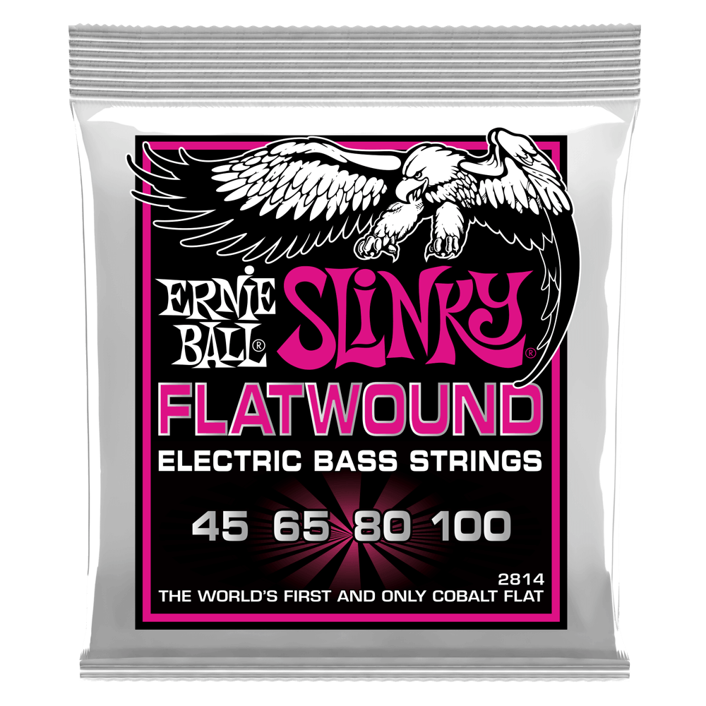 Ernie Ball 2814 Super Slinky Flatwound Electric Bass Strings 45-100