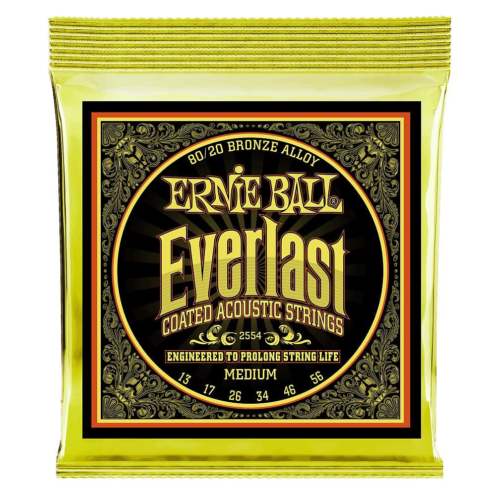 Ernie Ball Everlast Medium Coated 2554 80/20 Bronze Acoustic Guitar Strings