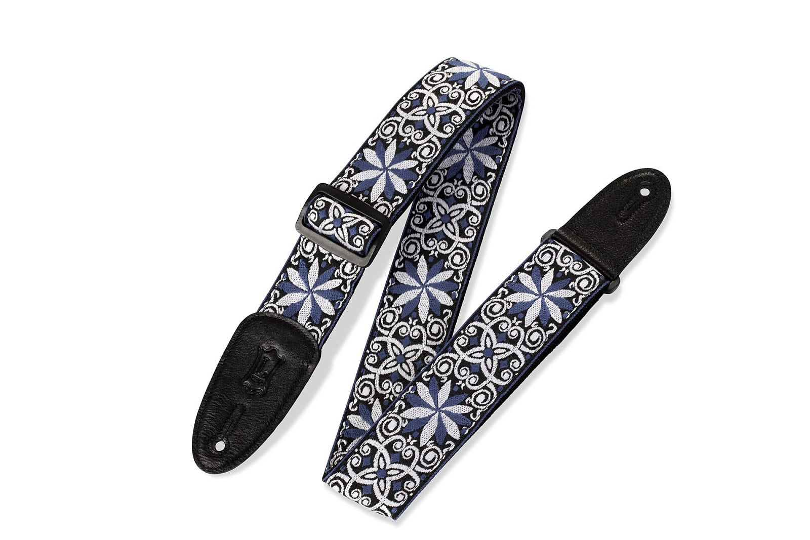 Levy's M8HT-10 2in 60s Hootenanny Jacquard Weave Guitar Strap - Navy/White/Black